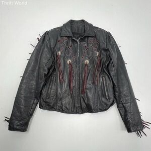VTG 80s Harley Davidson Gypsy Leather Fringe  Biker Jacket Made USA Excellent!